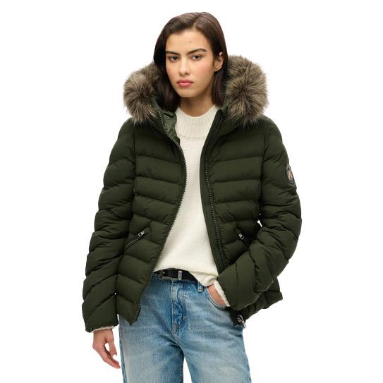 Superdry Fuji Faux Fur Hood Padded Jkt